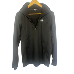 The North Face Pullover Mens Medium Black Quarter Zip Fleece Logo Layer NF00CP4A